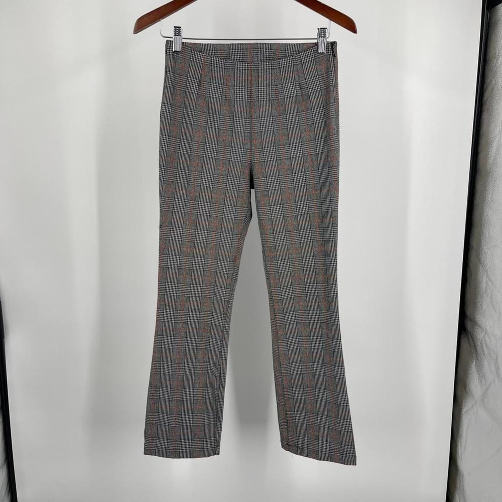 Free People Houndstooth Office Trousers Slack 0 XS Plaid Structured Straight Leg
